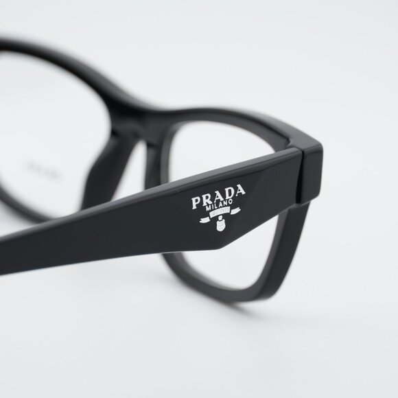 Prada PRB01V 16K1O1 Eyeglasses Shiny Black 54mm Cat Eye Frame - Picture 5 of 9